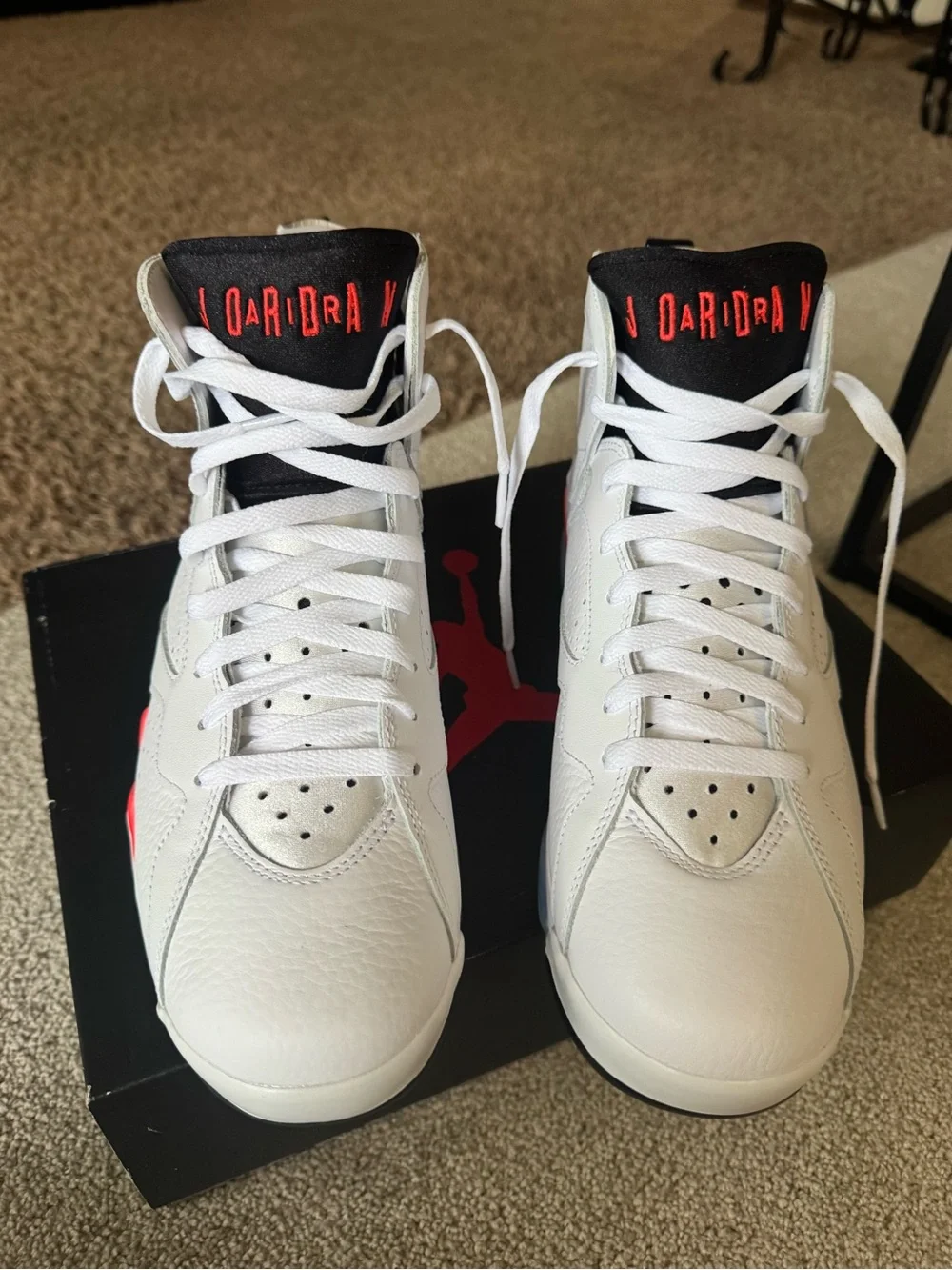 Jordan Kids White and Red High-Top Basketball Sneakers